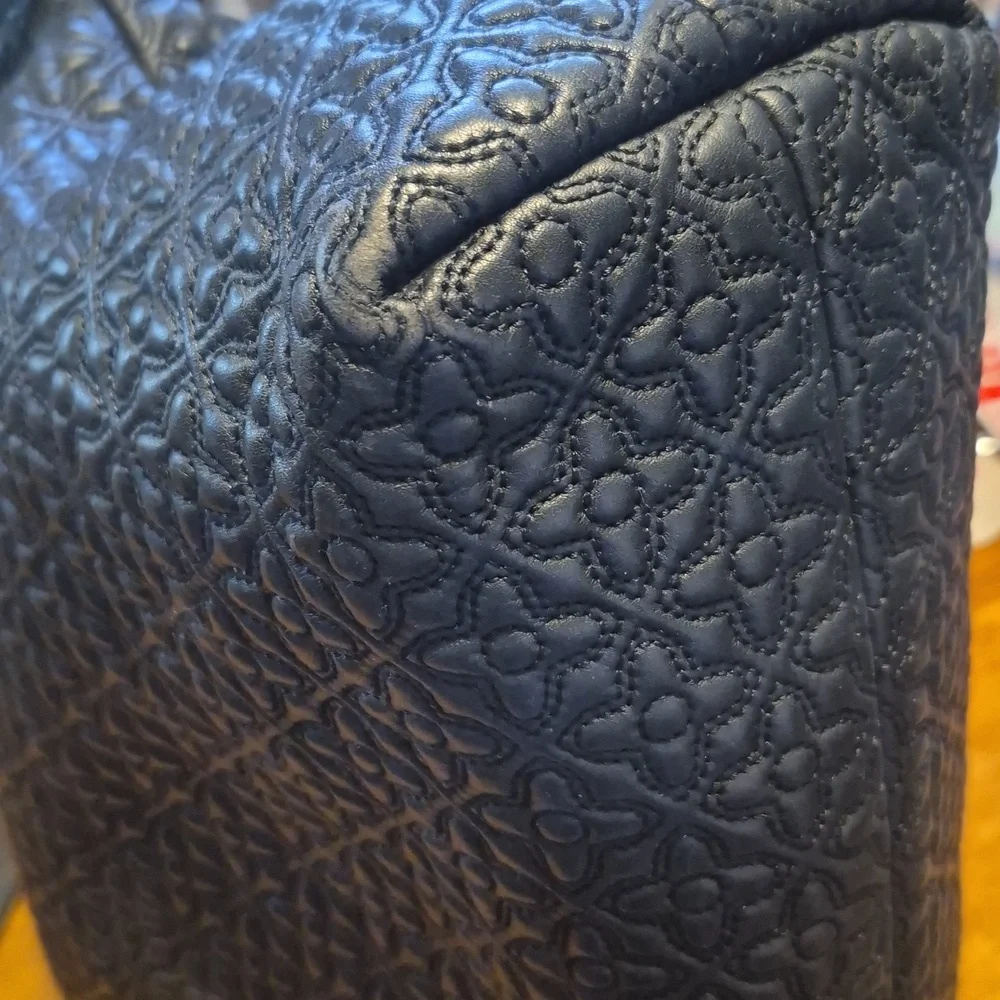 Tory Burch Black Quilted Leather Chain-Handle Crossbody Tote